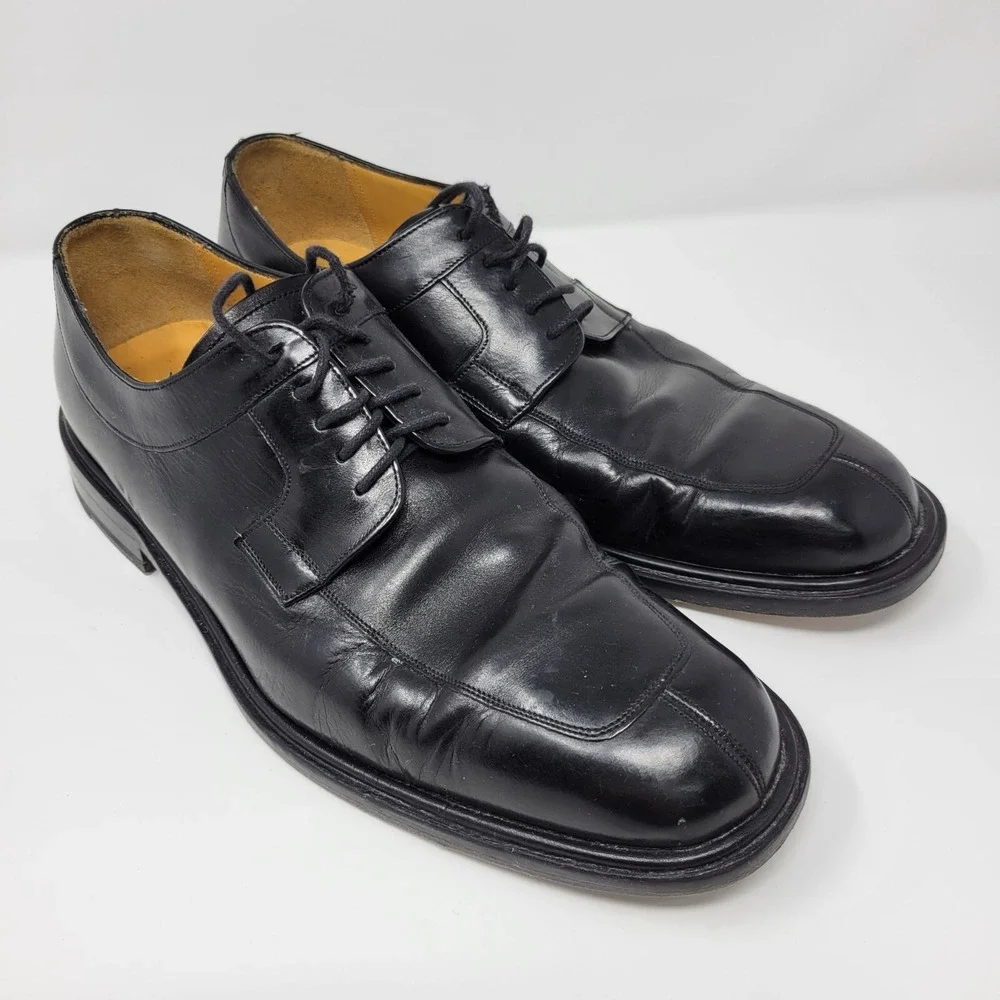 Mezlan Fiore Dress Shoes MENS 8.5 M Black Leather Split Toe Lace Up Oxfords‎